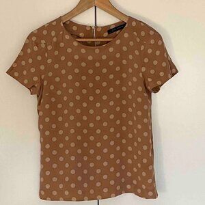 Short Sleeve Zara Silk Polka Dot Top